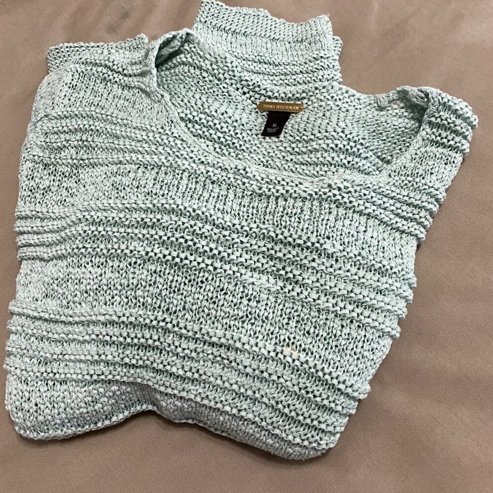 Dana Buchman - Mint Green Knit Sweater XL